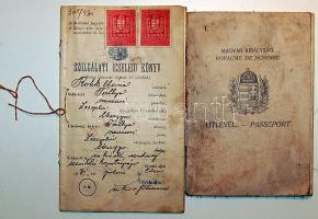1931 Útlevél (elvált borító) + cselédkönyv