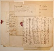 1858-1864 7 db tanügyben írott levél viaszpecsétekkel