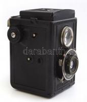 Voigtländer Brillant TLR fényképezőgép Voigtar 1,7 f:7,5 cm, eredeti bőr tokjával, kissé kopottas, m...