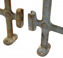 Régi mosdótartó vasak, kopottak, 36,5x21,5 cm