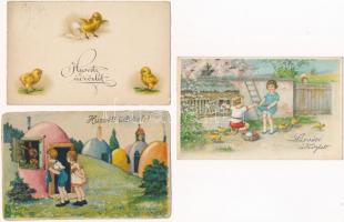 6 db RÉGI üdvözlő motívum képeslap: húsvét / 6 pre-1945 greeting art motive postcards: Easter