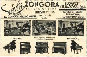 Budapest VIII. Szávits Képesített Zongorakészítő mester bemutató termei, belső. Baross tér 1. reklám (fl)
