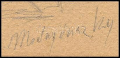 Mednyánszky jelzéssel: Alakok. Ceruza, karton. 30,5x22 cm