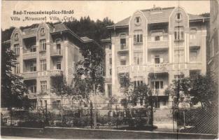 1917 Trencsénteplic-fürdő, Kúpele Trencianske Teplice; Villa Miramare, Villa Corfu + "Vörös-Kereszt kórház Tr. Teplicz katonaápolási ügy."