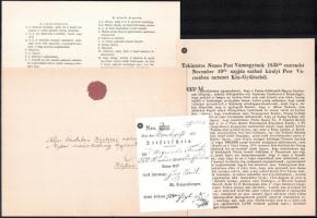 Nemzeti Színházzal kapcsolatos dokumentumok, facsimile másolatok, közte: plakát, részvény, stb., pap...