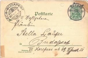 1902 Heringsdorf, Strand Casino, Hotel, Kaiser Wilhelm Brücke / beach, bathers, hotel, casino. Art N...