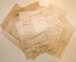 cca 1850-1931 hagyaték tétel 20 db okmány, irat, levél közötte sok okmánybélyeges, viaszpecsétes