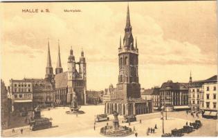 Halle an der Saale, Marktplatz / square, tram, hotel