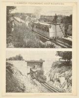 cca 1896 A svábhegyi fogaskerekű vasút Budapest, Pallas Nagy Lexikona, Bp., Pallas-ny., paszpartuban, 28x22,5 cm