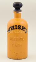 Whisky alcohol feliratú festett üveg, kopásokkal, bakelit dugóval, 27 cm
