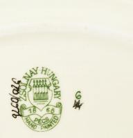 Zsolnay pillangómintás porcelán tálka, kézzel festett, jelzett, hibátlan, h: 11,5 cm