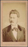cca 1870 Pest, Bülch Ágoston királyi udvari fényképíró (!) műtermében készült, keményhátú vintage fotó, 10,5x6,4 cm