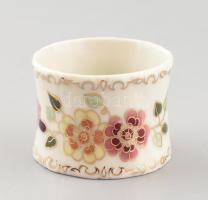 Zsolnay pillangómintás porcelán szalvétagyűrű, kézzel festett, jelzett, hibátlan, d: 5 cm