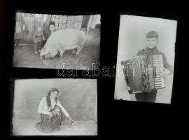 cca 1950 Csongrád, Hajdu János (?-?) csongrádi fényképész hagyatékából 13 db vintage NEGATÍV, különf...