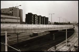 1983 és 1984 Budapest, Flórián téri aul-felül járó építése idején a városkép, 42 db vintage NEGATÍV,...