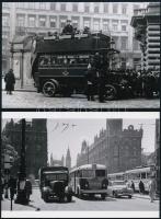 Különböző időpontokban készült felvételek budapesti autóbuszokról, 4 db mai nagyítás Fekete György (1904-1990) budapesti fényképész gyűjtéséből, 10x15 cm
