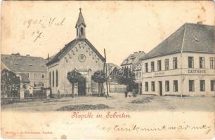 1901 Sobedruhy, Soborten (Teplice, Teplitz); Kapelle, Gasthaus zur Sonne / chapel, inn, hotel (fl)