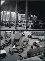 Régi automobilok, eltérő helyen és különböző időpontokban készült felvételek, 7 db mai nagyítás, 10x...