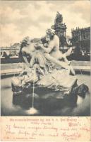1900 Wien, Vienna, Bécs; Monumentalbrunnen bei den k.k. Hof-Museen / fountain