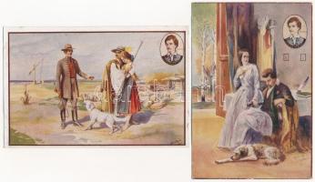 4 db RÉGI magyar művész motívum képeslap a Petőfi Társaság kiadványa. Petőfi Centenárium, fejes Gy. ...