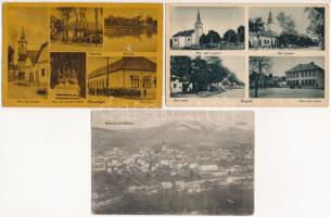 3 db RÉGI felvidéki város képeslap: Zsigárd, Nemeskajál, Besztercebánya / 3 pre-1945 Upper Hungarian (Slovakian) town-view postcards: Kajal, Zihárec, Banská Bystrica