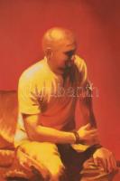 Mészáros Borbála (1981-): Beszélgetők. Olaj, vászon, jelzett a hátoldalán, 60x80 cm