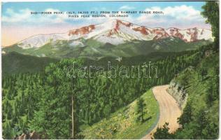 Pikes Peak, Colorado, from the rampart range road (wet damage)