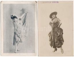 5 db RÉGI motívum képeslap: színésznők / 5 pre-1945 motive postcards: actresses