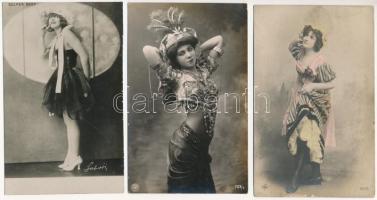 9 db RÉGI motívum képeslap: színésznők / 9 pre-1945 motive postcards: actresses