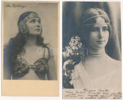 9 db RÉGI motívum képeslap: színésznők / 9 pre-1945 motive postcards: actresses