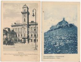 4 db RÉGI felvidéki város képeslap: Komárom, Krasznahorka / 4 pre-1945 Upper Hungarian (Slovakian) t...