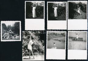 cca 1939 Mozgás- és mozdulat művészet, 7 db vintage fotó, 6x6 cm és 8,5x6,6 cm között