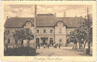 1916 Zsombolya, Hatzfeld, Jimbolia; Vasútállomás. Kohl János kiadása / railway station