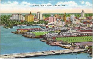 Miami (Florida), the busy port, automobiles, steamships