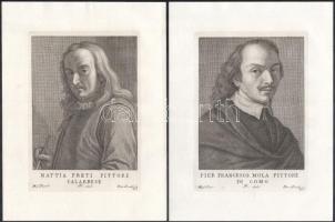 Itáliai mesterek, 5 db metszet: Franceschini, Dolci, Preti, Mola, Maratti)