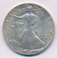 Amerikai Egyesült Államok 1987. 1 Uncia Ag "Liberty" dísztokban (39mm/0.999/31,48g) T:1,1-...