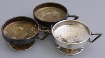 Dunacorso alpakka fém tálca + 10 db csésze, néhány rozsdás, 32x22,5 cm és 9x4,5 cm