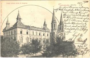 1900 Temesvár, Timisoara; Józsefvárosi zárda és templom, De Notre Dame felsőbb leányiskolája / church, nunnery, girls school (EK)