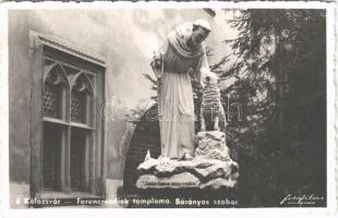 Kolozsvár, Cluj; Ferenc-rendiek temploma, Bárányos szobor / Franciscan church, statue. Fotofilm Kolozsvár