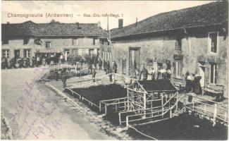 1915 Champigneulle (Ardennen), Res.-Ers.-Inf.-Regt. 1. / WWI German military barracks + Res.-Ers.-Inf.-Regt. 1. III. Bataillon