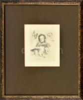 Ismeretlen alkotó, Rembrandt után: Portrék. Rézkarc, papír, üvegezett keretben, 15×12,5 cm