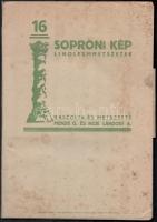 1939 Mende Gusztáv (1899-1963), Lándori (?-?): 16 soproni kép, linó, papír, kiadói papírmappában, 31x22 cm Csak 14 darab a 16 ból. kiadói mappában, kissé foltos borítóval.