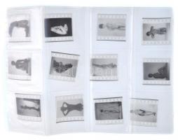 cca 1979 Az aktfotózás rejtelmei című előadás illusztrációs anyaga; Marinkay István (1920-?) veszprémi fotóművész hagyatékából 12 db vintage DIAPOZITÍV, 24x36 mm