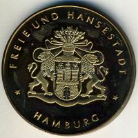 NSZK 1989. "Hamburgi kikötő-hajó" aranyozott Br T:BU