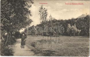 1909 Balatonszemes, Szemes-Balatonfürdő; park. Deutsch József kiadása (EK)