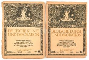 1931 Deutsche Kunst und Dekoration, 34. évfolyam, 7. és 9. füzet, sérült borítóval, német nyelven
