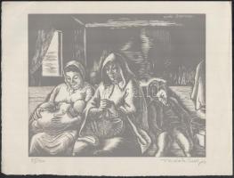 Vadász Endre (1901-1944): Szent család (Daumier után), fametszet, papír, jelzett, számozott (85/100), 19x24 cm