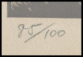 Vadász Endre (1901-1944): Szent család (Daumier után), fametszet, papír, jelzett, számozott (85/100)...