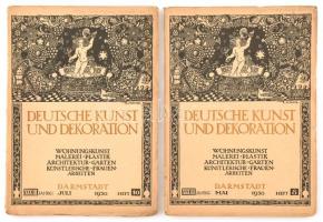 1930 Deutsche Kunst und Dekoration, 33. évfolyam, 8. és 10. füzet, sérült borítóval, német nyelven