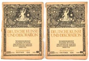 1929 Deutsche Kunst und Dekoration, 33. évfolyam, 1. és 3. füzet, sérült borítóval, német nyelven